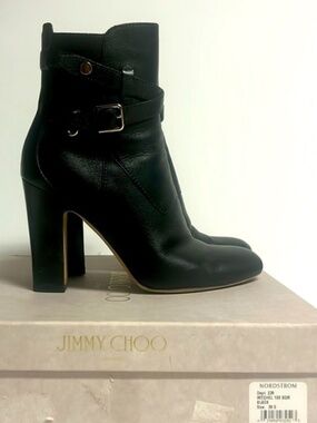 Jimmy Choo Black Mitchel 100 High Heel Ankle Boots 39.5